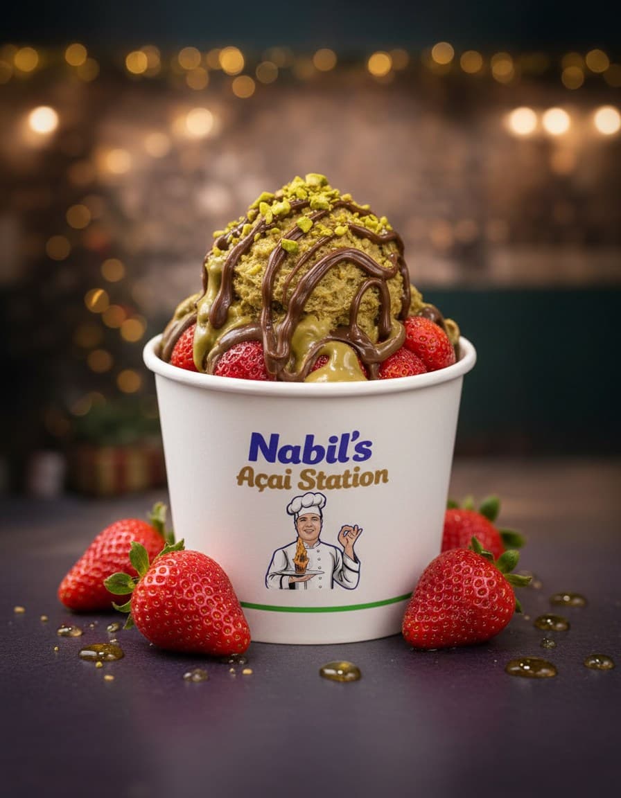 Dubai strawberry cup with pistachio and strawberries